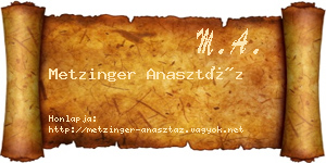 Metzinger Anasztáz névjegykártya